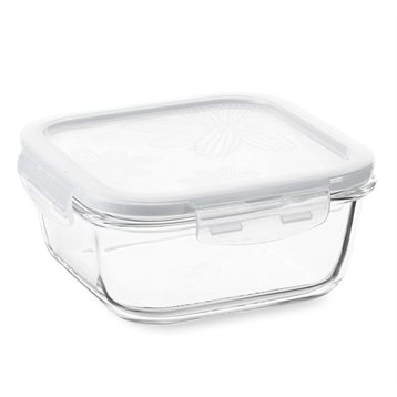 Boîtes de conservation : Plat en verre avec couvercle carré 930 ml